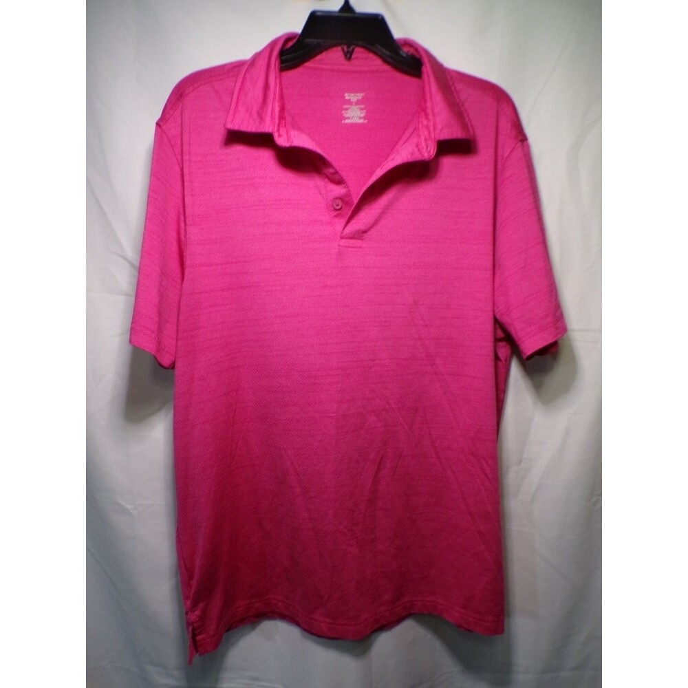 Member's Mark Performance Polo Men's Pink Short Sleeve Golf Shirt L